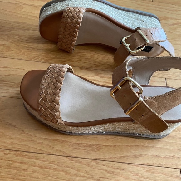 Leather Espadrille Wedge Sandal - Picture 6 of 9